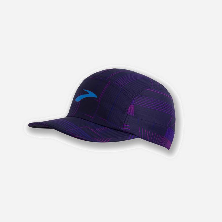 Brooks Propel Israel - Men's Running Hat - Matrix Navy Print/Purple (90675-TSGD)